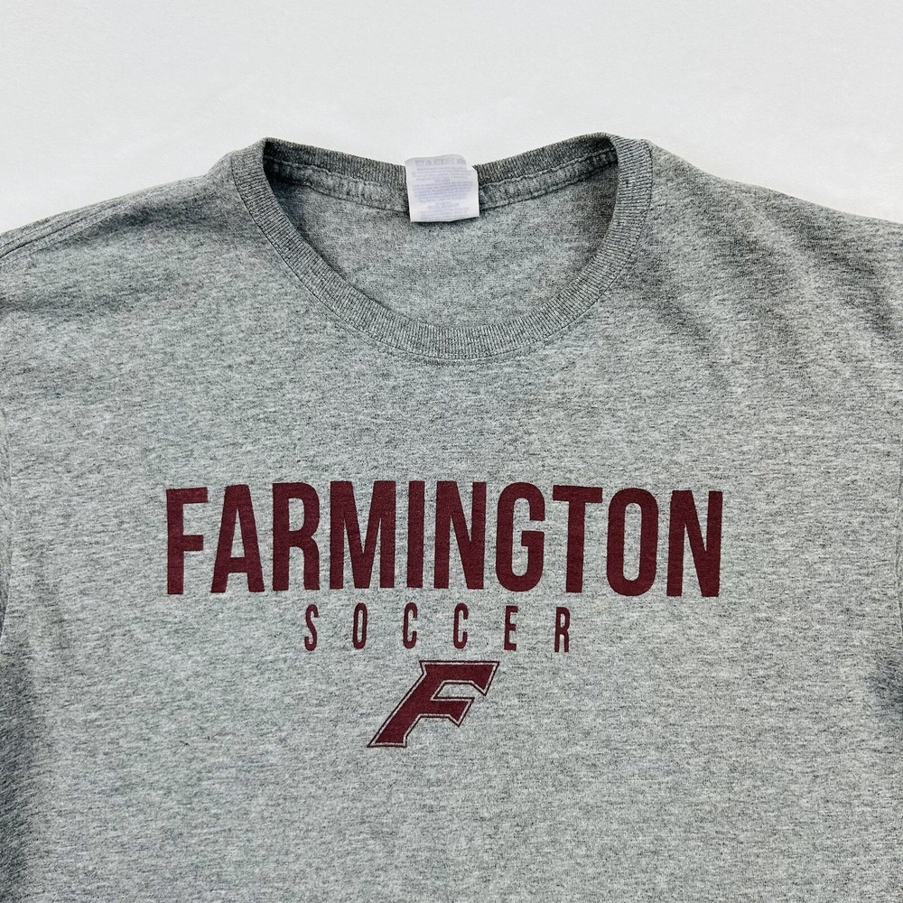 Farmington Soccer Shirt Adult Medium Gray Connecticut Long Sleeve Casual Mens - Picture 5 of 16
